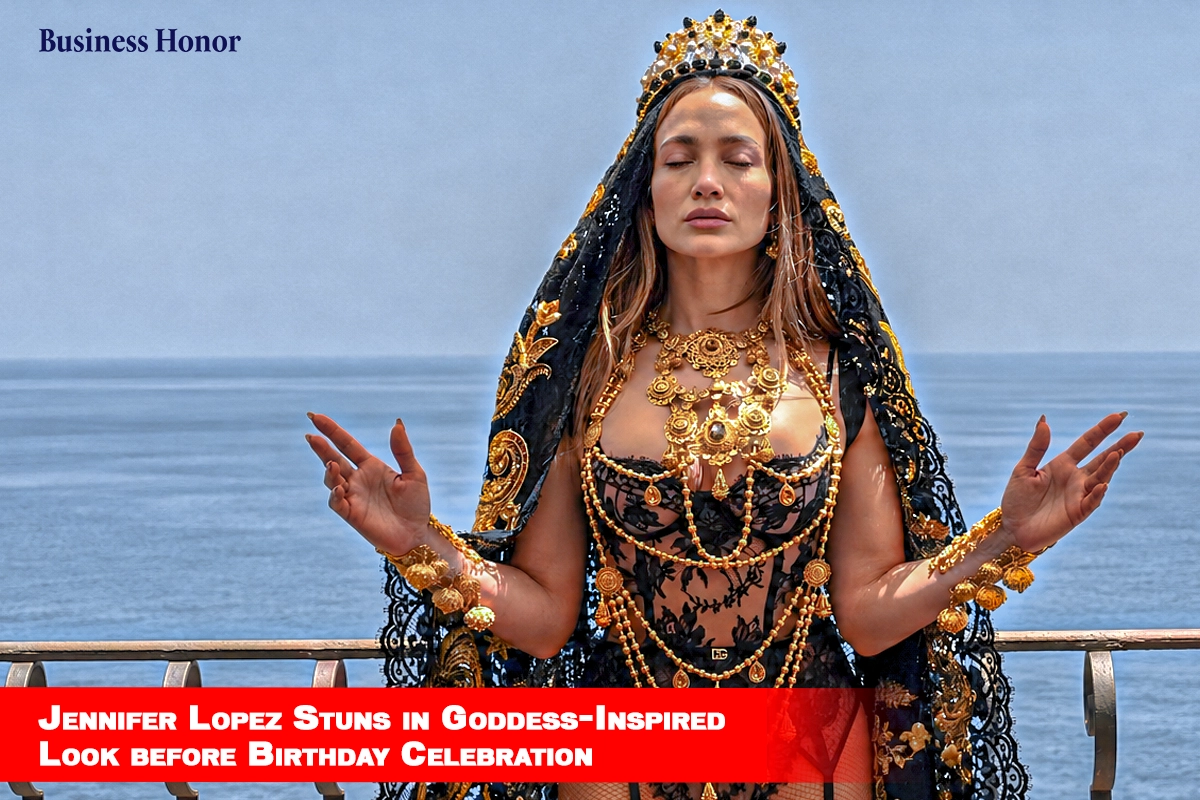 Jennifer Lopez Stuns in Goddess-Inspired Look before Birthday Celebration